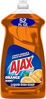 Ajax Ultra Liquid Dish Soap Orange Scent,Triple Action, Mess-Free, Easy-Flip Cap, 52 fl oz Bottle
