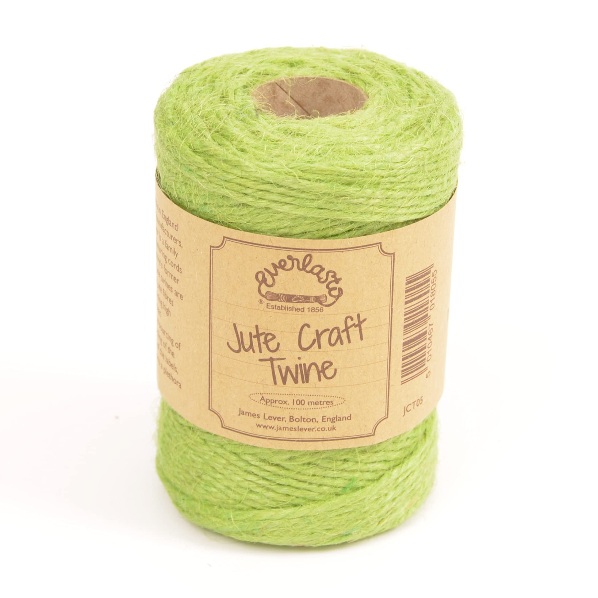 EVERLASTO NATURAL COLOURED JUTE CRAFT TWINE 100M SPOOLS (APPLE)