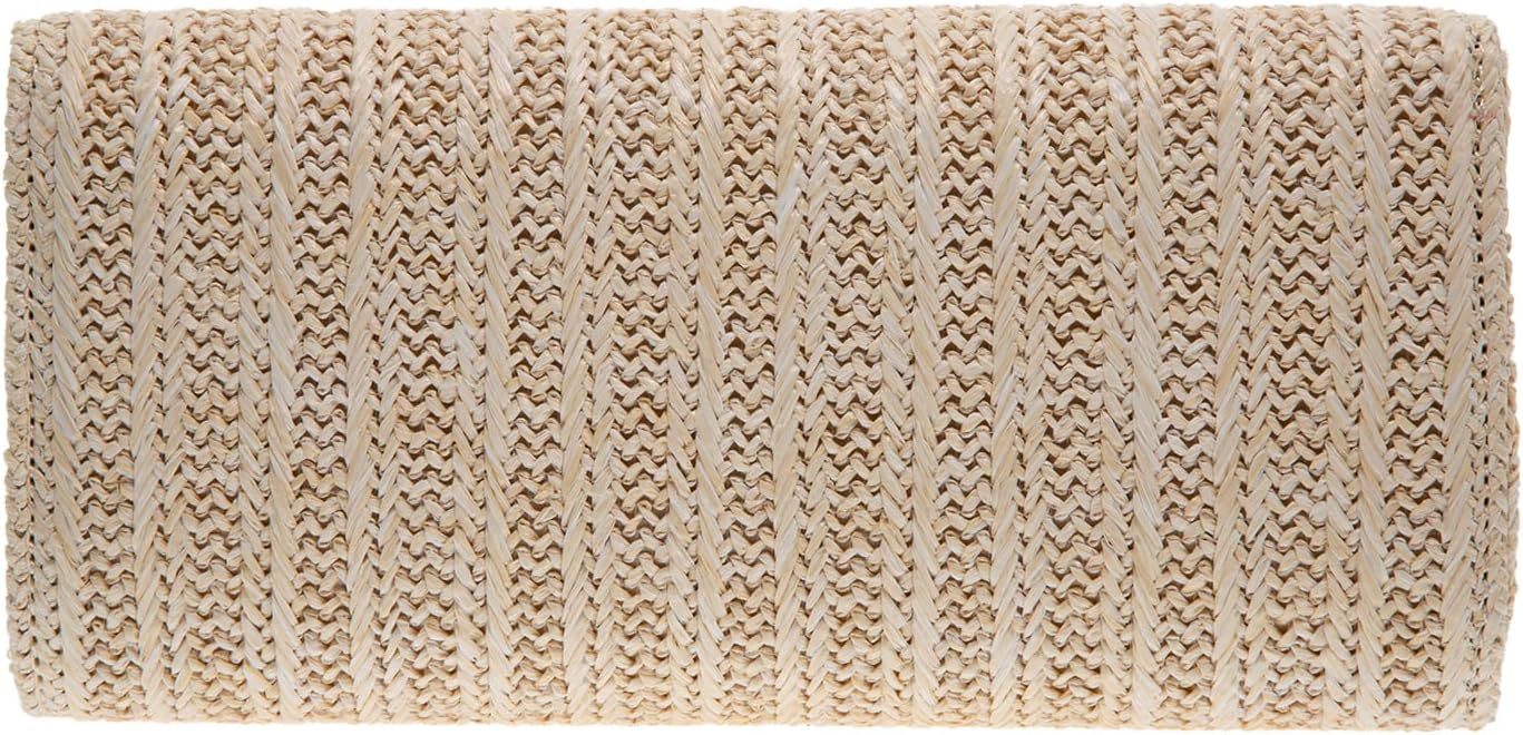 JNB Women's Natural Straw Clutch Purse, Ivory35