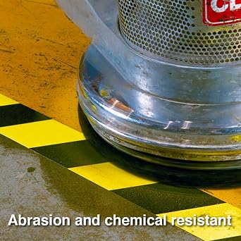 INCOM Manufacturing Tuff Mark Superior Adhesive Laminated Polyester Floor Marking Tape, Tear Resistant, Highly Durable, Abrasion and Chemical Resistant, Yellow/Black, 2 inch x 100 ft, TM1202YB
