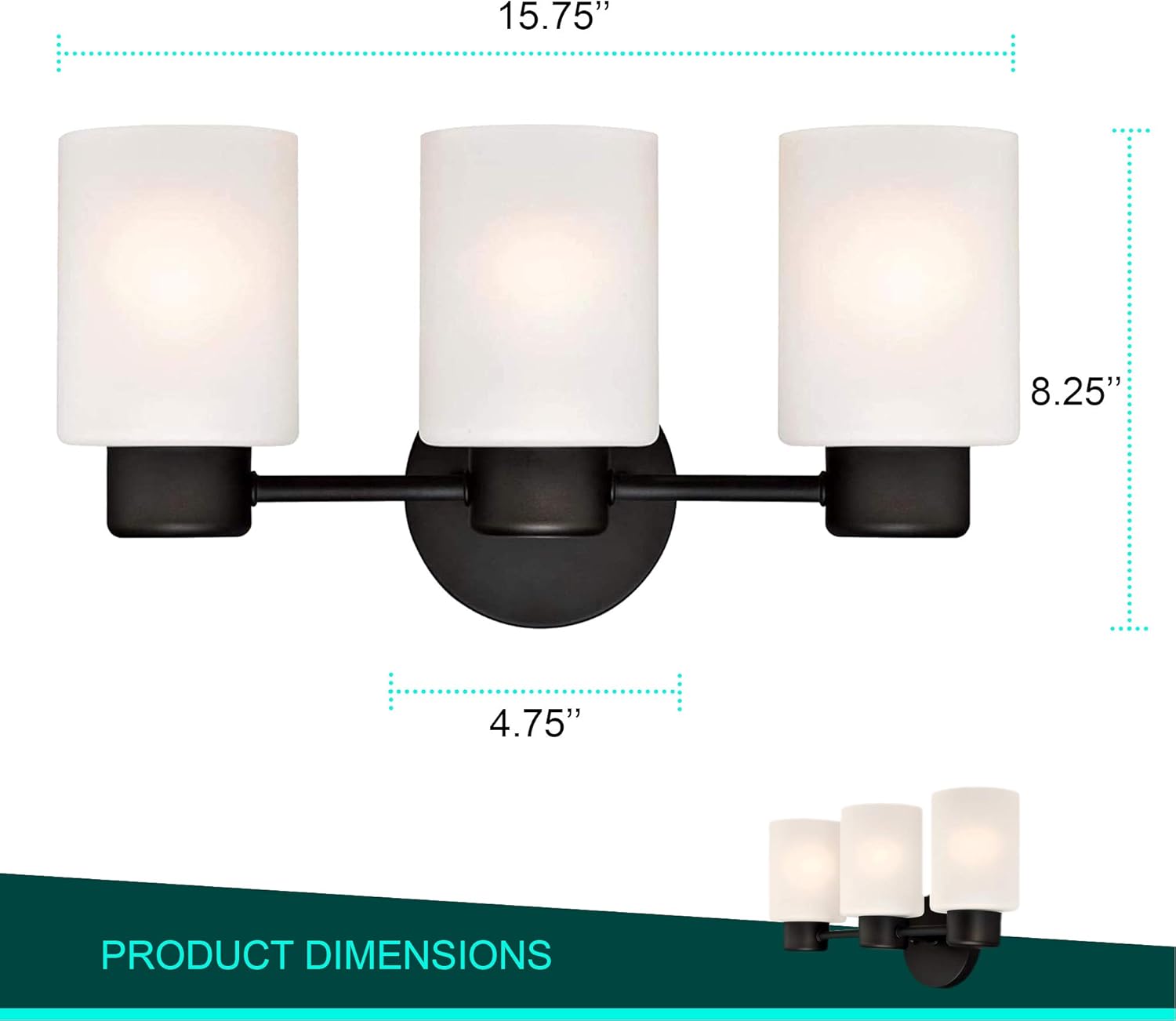 Bathroom Vanity Light fixtures, Wall Fixture, Vanity Sconce, Wall Sconce Light, Three Light Bathroom Vanity Light fixtures with Oil Rubbed Bronze Finish and Frosted Seeded Glass