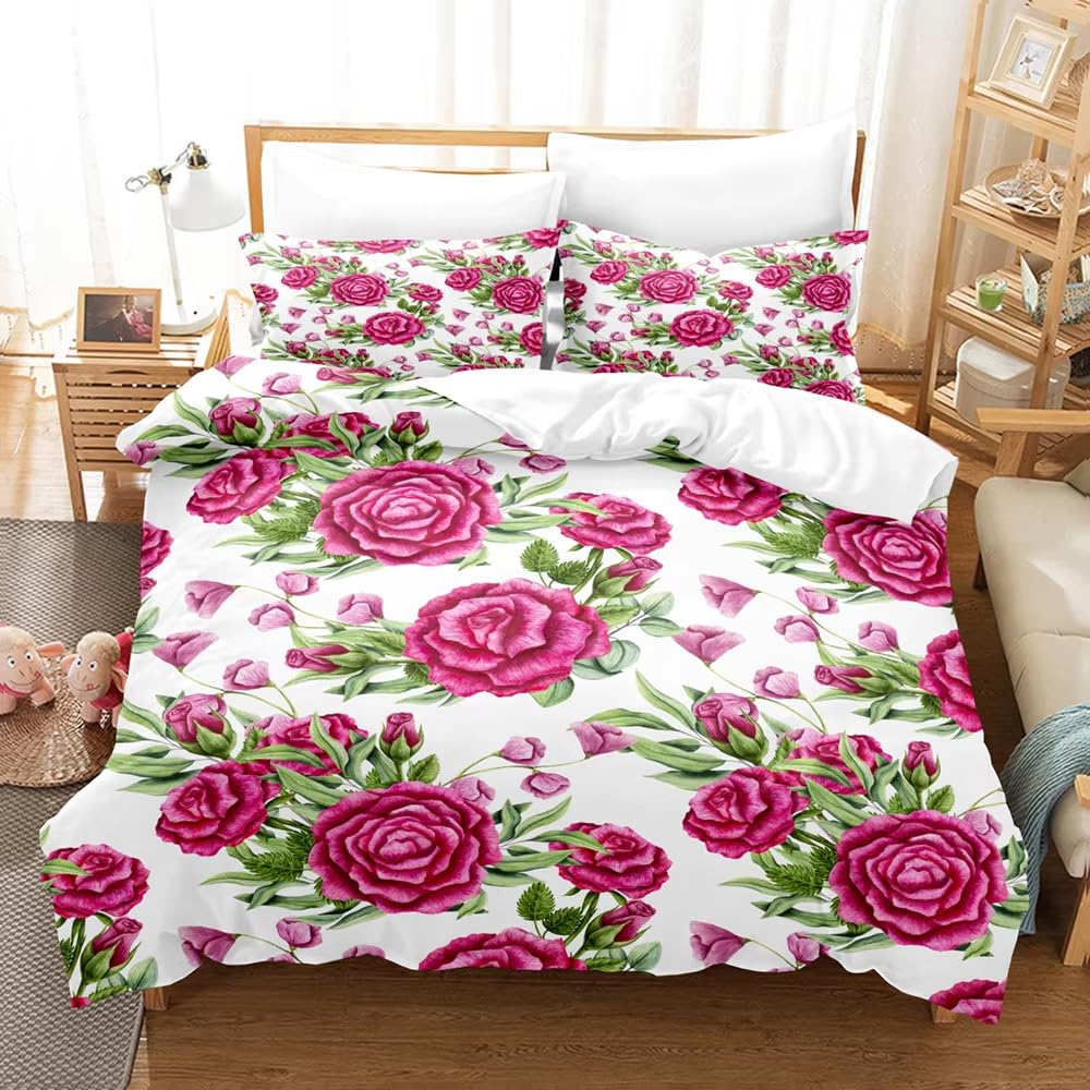 Couette douce fleurs et roses parure de lit pour nuits sereines