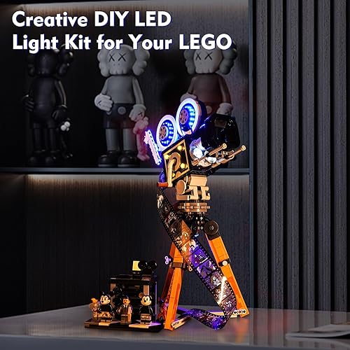 Miniatura 7 de LocoLee Kit de luz LED para cámara Lego Disney, Walt Disney Tribute 43230 Lego Polaroid, versión de control de luz, juego de iluminación compatible