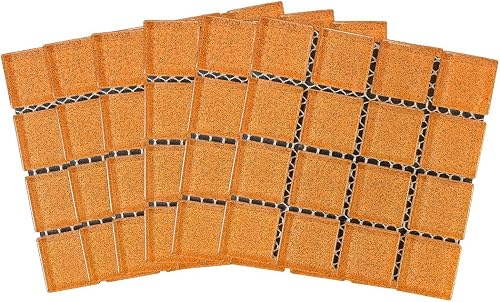 Craft Mosaic Tiles - Glitter 23x23mm (10 x Craft Size Sheets) (Caramel_)
