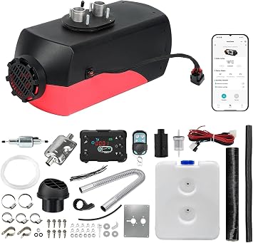 Triclicks Diesel Air Heater 12V 5KW-8KW All In One Fast Heating Parking Night Diesel Heater with LCD Display Remote Control For Campervan Car Truck Boat RV Color A - with App, Bluetooth