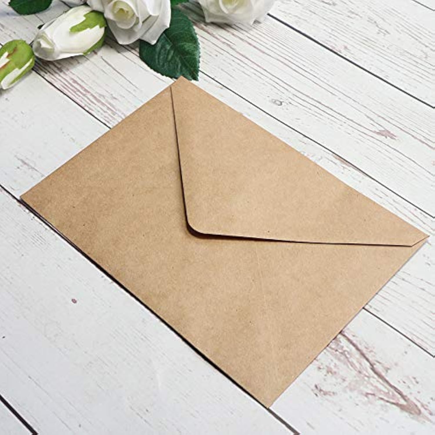 Lucky Star 25 PCS Brown Kraft Paper Envelopes for 5x7 Cards A7 Envelopes,5.35 x 7.7 inches,Perfect for 5x7 Weddings,Invitation Cards,Birthday Greeting Invite