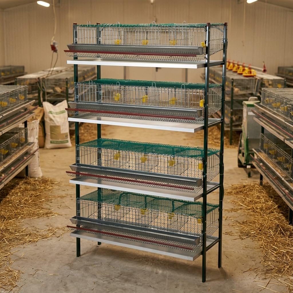 Suinga Jaula para pájaros galvanizada 16 departamentos, con comederos y bebederos, 105x47x172 cm
