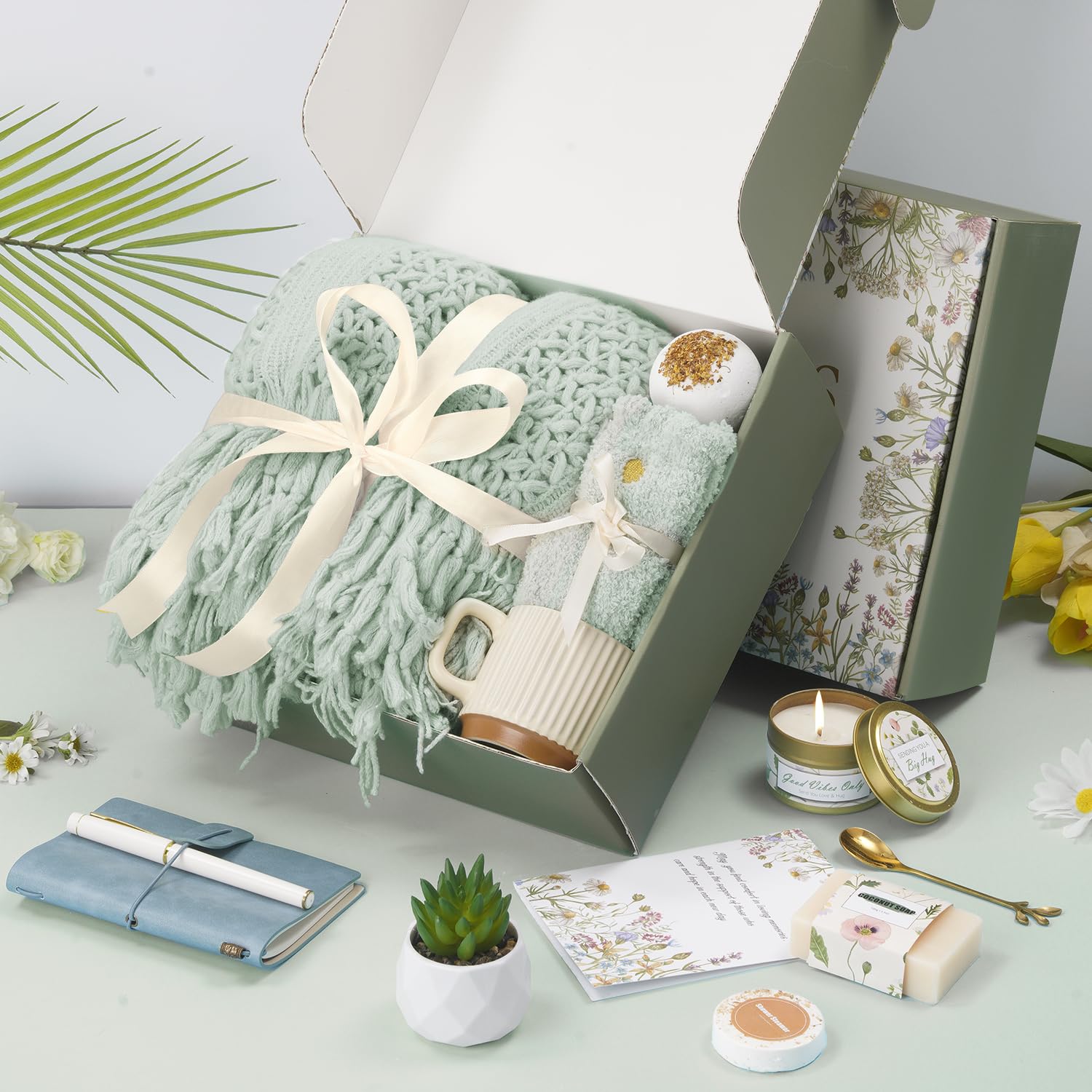 Get Well Soon Self Care Package Box, Birthday Gifts for Women Mom Her Friend Sister Grandma, Sending Hug Spa Gift Baskets, Christmas,Thinking of You Inspirational Gift for New Mom Best Friend Birthday - Image 2