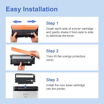 ONLYU Toner Cartridge Compatible Samsung CLT-P404C 404 404S, 4-Pack | Samsung Xpress SL C480W C483W C430W C480FW C48X C480 C430, CLT-K404S CLT-Y404S, Black Cyan Yellow Magenta