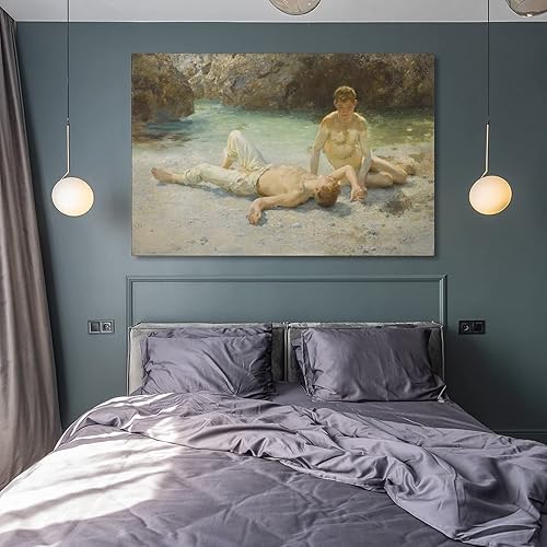 Miniatura 8 de Henry Scott Tuke - Póster decorativo de calor del mediodía, arte de pared para sala de estar, dormitorio, 12 x 18 pulgadas (11.8 x 17.7 in)