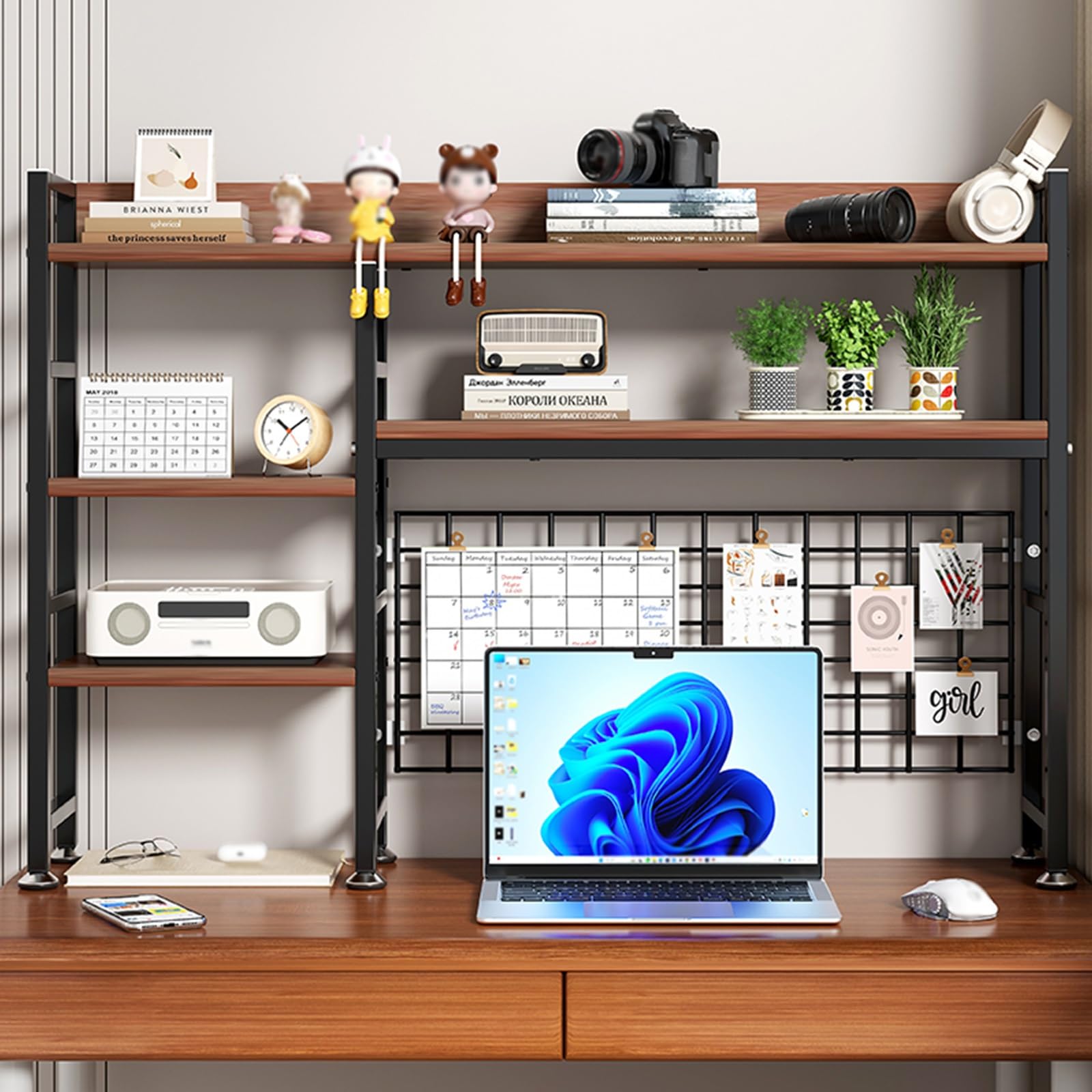 Libreria da scrivania, credenza per dormitorio Universitario, credenza per scrivania, credenza per scrivania, libreria con Pannello Forato per Studenti, credenza per scrivania con