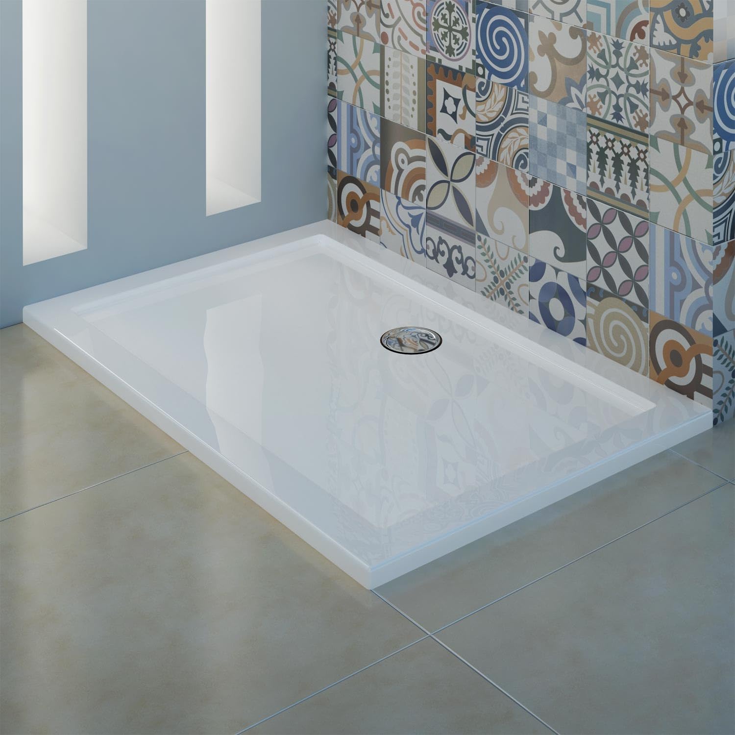 Piatto Doccia 90x120 In Acrilico Altezza Ultraslim | Asteios - 3