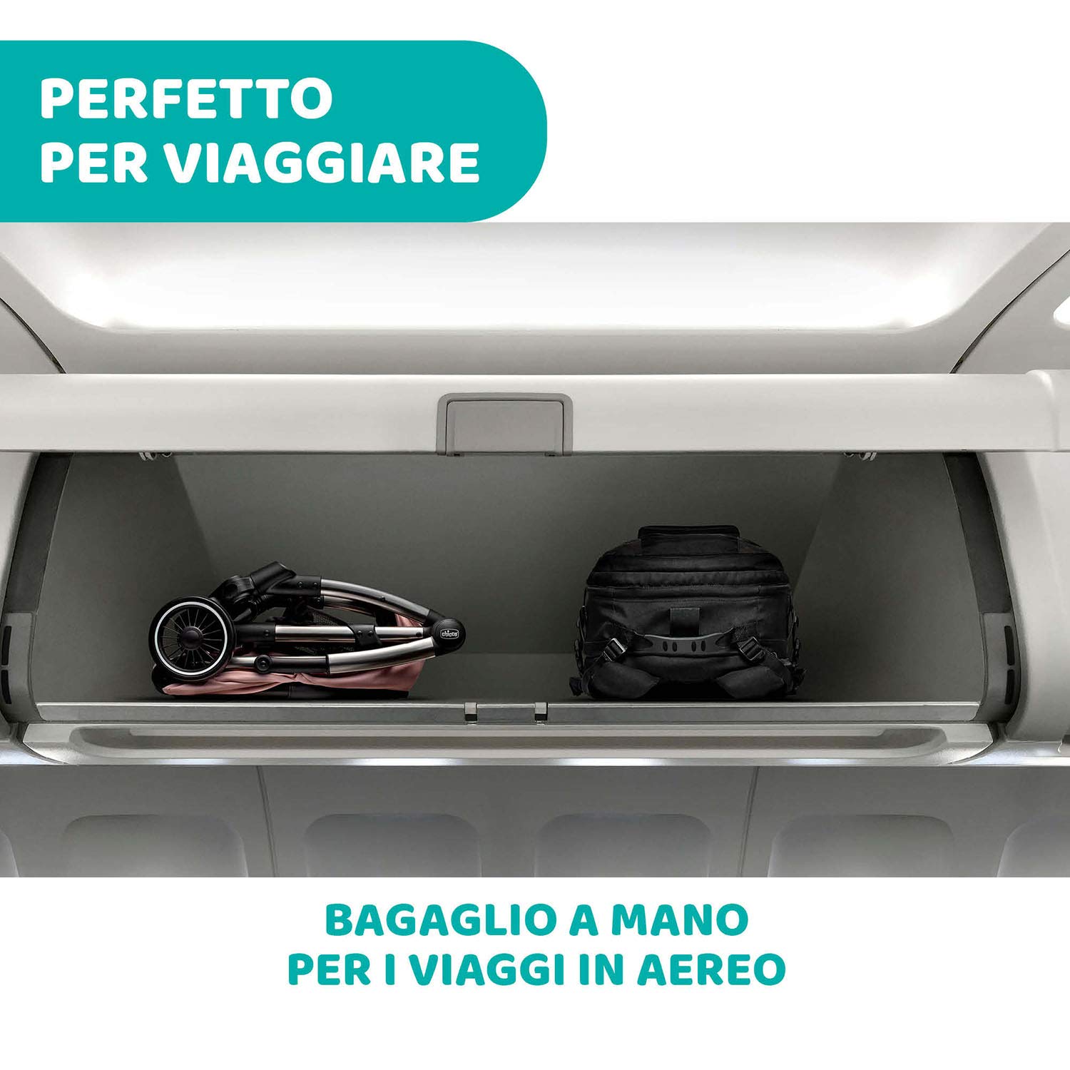 Chicco Cheerio Passeggino Leggero e Compatto da 0 mesi a 15kg (portata max 18kg), Passeggino Pieghevole, Posizione Nanna, Chiusura Automatica in 1 Gesto, Capotte Parasole e Parapioggia, Nero