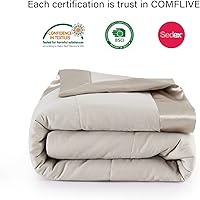 Vista 4 de COMFLIVE Down Alternative Blanket - Queen Size Blanket with Satin Trim - Bed Blanket for All Seasons - Winter Summer Comfort Soft 90"x90