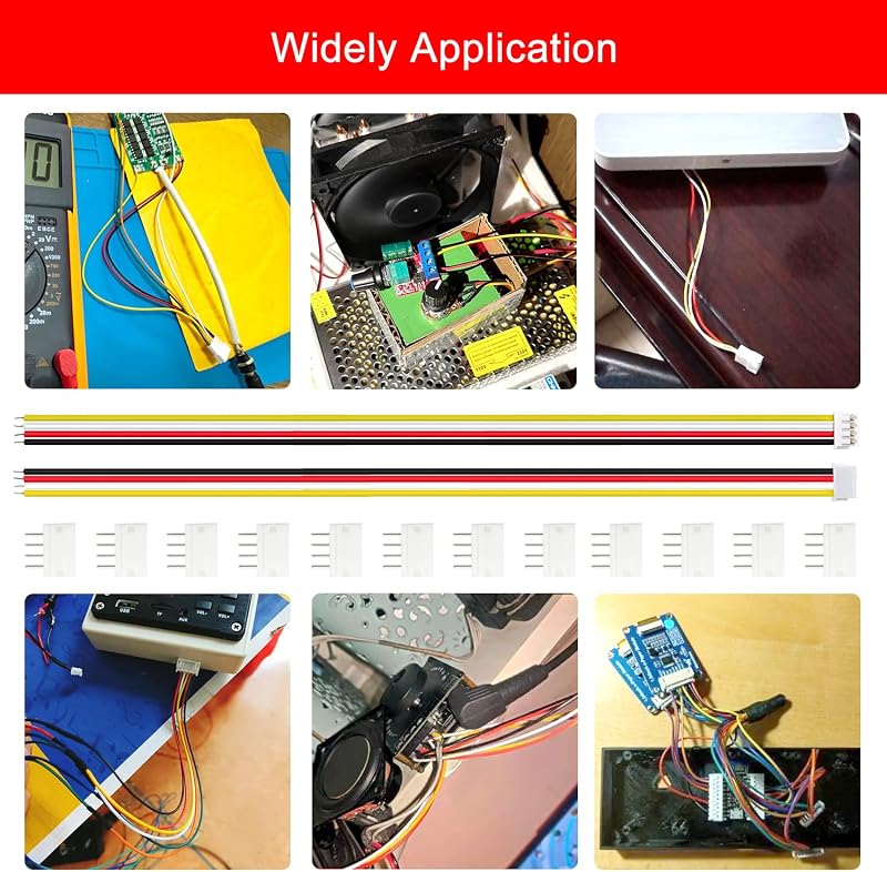 Lyeteung JST 1.5 ZH 4 Pin Csatlakozó Készlet - 30 Szett Mini Mikro Konnektor 150 mm 26AWG Kábellel és Női Csatlakozóval - Elektronikai Alkat