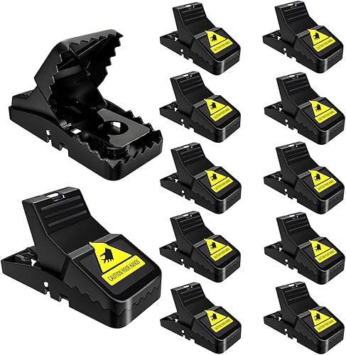 Trampas para ratones en interiores para el hogar pequeña trampa para ratones para el interior de la casa - 12 unidades, juego fácil, trampa para