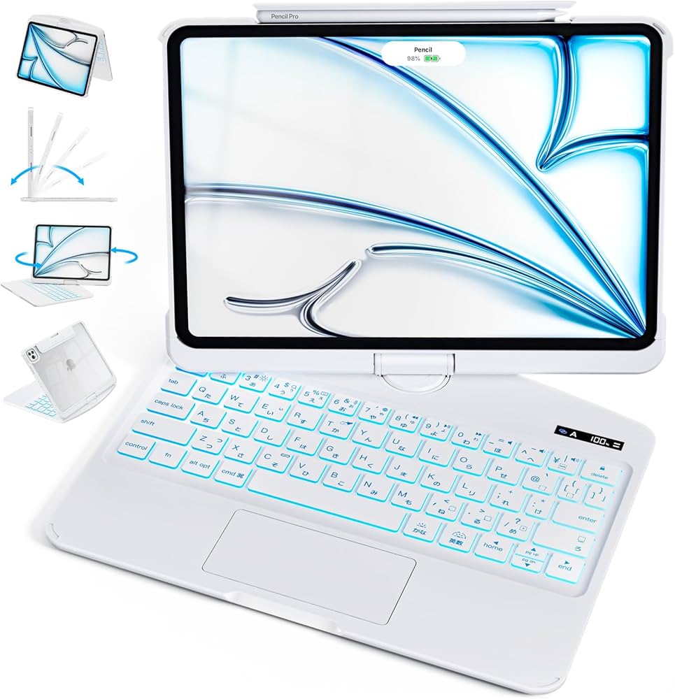 iPadキーボード ケース、Pro11第1/2/3/4、Air第4/5/6通用 Amazon | 縦置き iPad Air 11 インチ M2/ iPad Air 第5/4世代