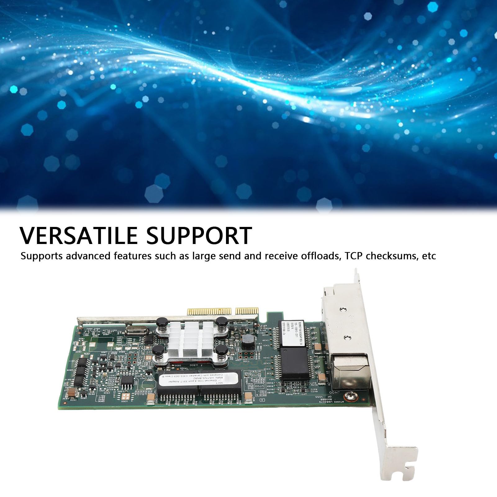 Karta Adaptera Serwera Sieciowego PCI Express Gigabit, Adapter Gigabit Desktop do Układu BCM95719, 4-portowy Adapter PCIe Ethernet 10 100 1000Mbps do Komputera PC
