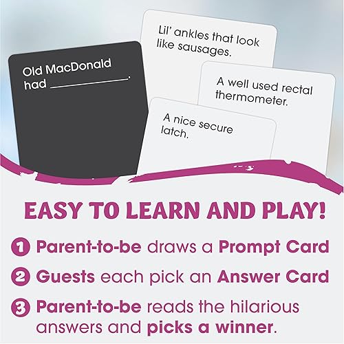 Miniatura 2 de Ultimate Baby Shower Game - Único, hilarante y un poco picante - Diversión para bebé niño o niña, juego de fiesta de revelación de género,