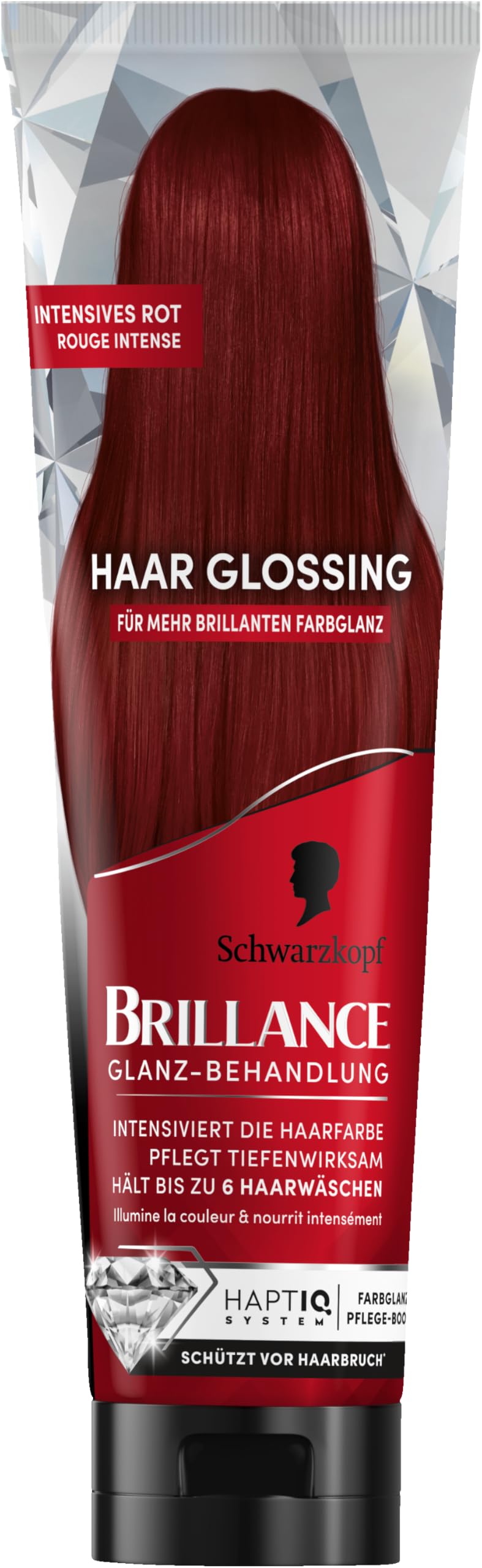 Brillance Leczenie połyskujące, intensywna czerwień (150 ml), tymczasowa farba do włosów, którą można stosować jak maskę do włosów, intensyfikuje kolor włosów do 6 myć