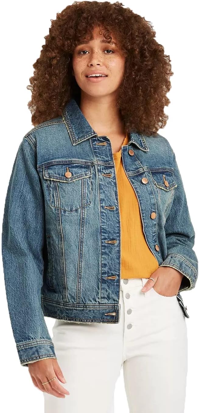 Universal Thread Women's Denim Jacket (Medium Tint Denim, XXL) at