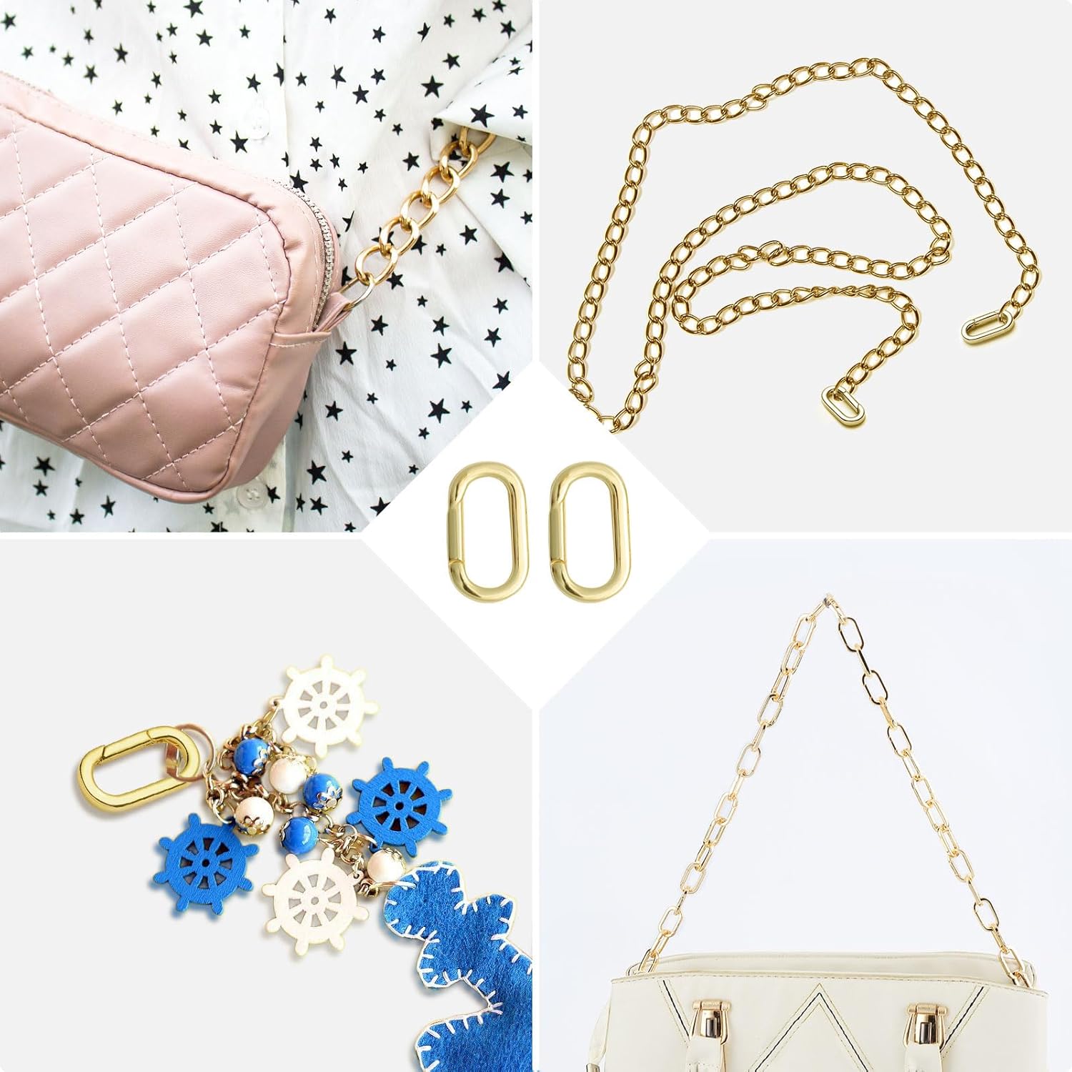 10pcs 14K Gold Plated Oval Clasps,Jewelry Clasps,Gold Paper Clip Clasps,DIY Bracelets Necklaces Jewelry Making and Repairing (Gold-14mm) - Image 7