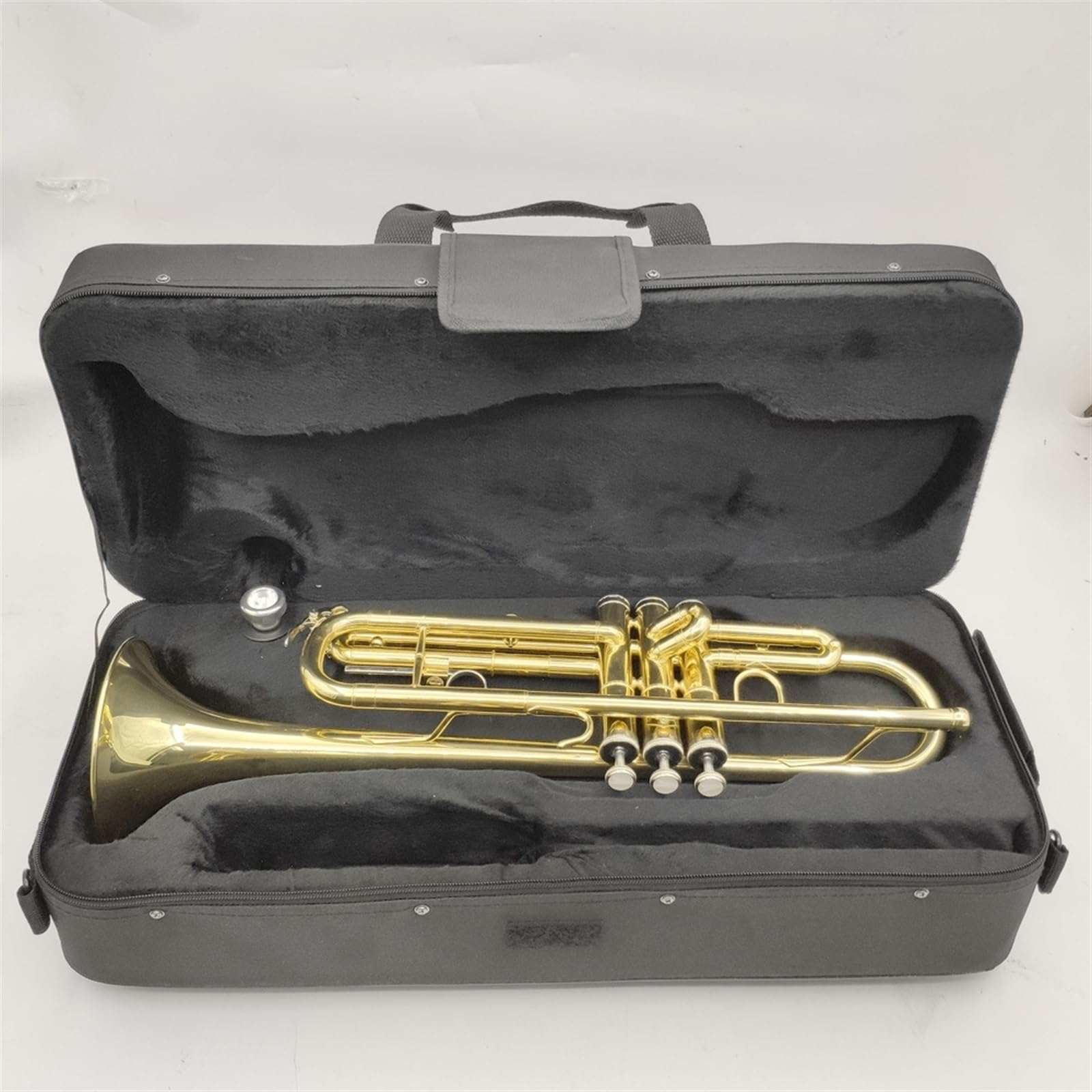Trompeta Instrumento De Metal Trompeta De Metal Si Bemol Melodía Principiante Práctica Profesional Tocando Trompeta(Gold)