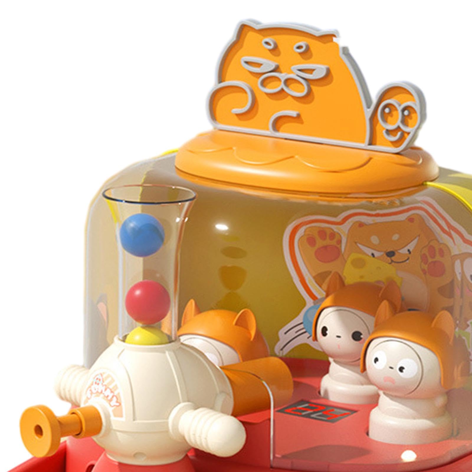 Jeu de Billes Jouet Interactif Mini Arcade Électronique Jeu d'Adresse Éducatif Banc à Frapper Musique Intégrée Adapté aux Enfants Familles, Rouge