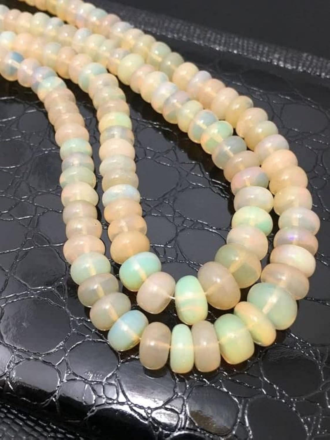 Perles opale éthiopienne de feu rondelles lisses 5 à 8 mm fil 16 pouces pour bijoux