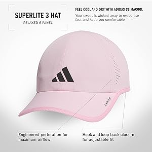 Adidas Men's Superlite Hat Lightweight Athletic Running Cap for Workouts
