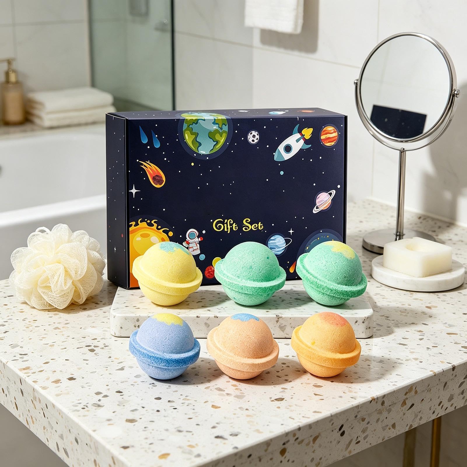 Bath Balls per Bambini 6 Pezzi Rilassante Naturale Biologico