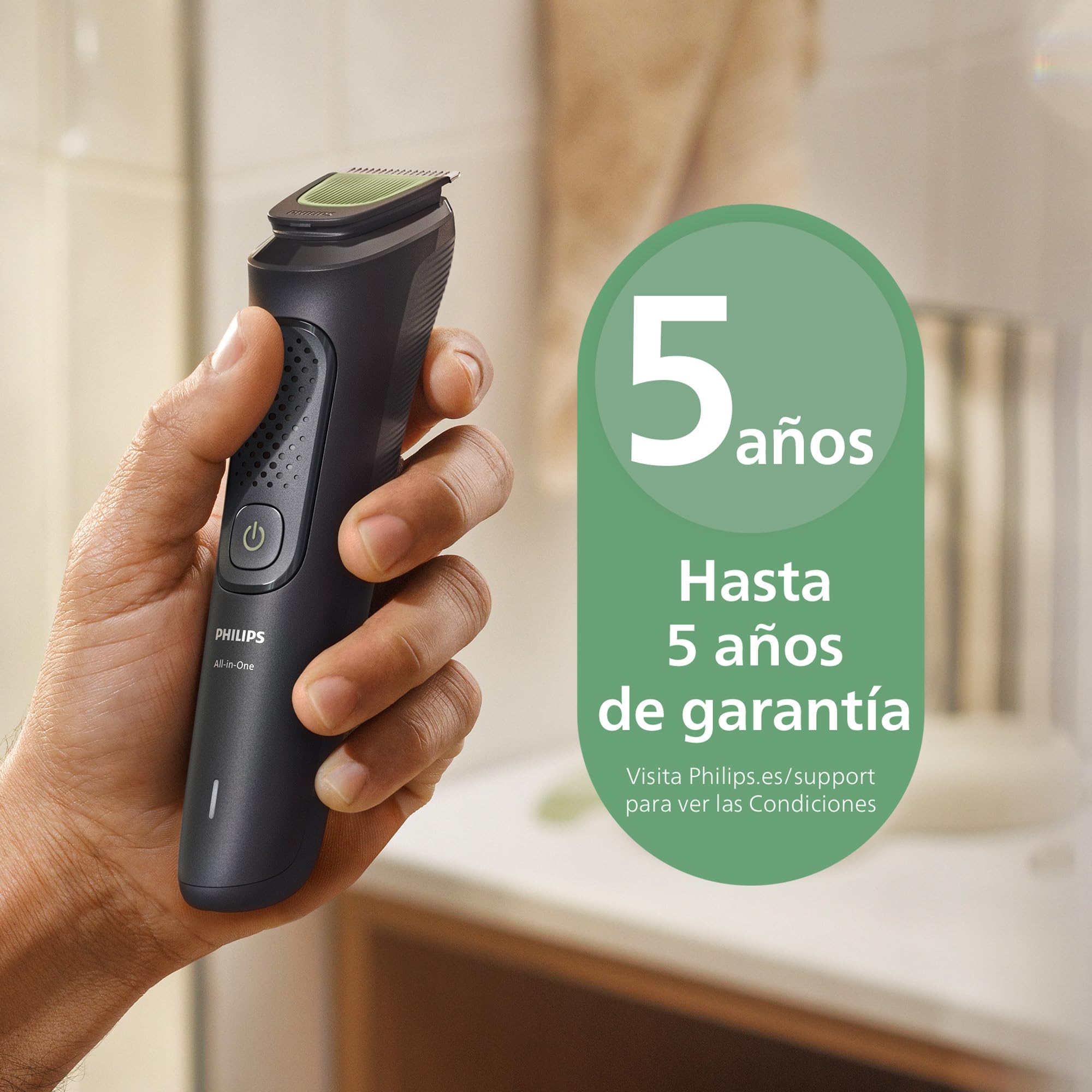 Philips Recortadora Todo En Uno series 3000, Kit 9 en 1, Afeitadora y cortapelos Hombre para Rostro, Pelo y Cuerpo, Barba, Cuchillas Autoafilables suaves con la piel, 12 longitudes, MG3946/15