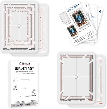 BDJBXK Card Centering Grading Tool for Pokemon & Sports Cards Card Grading Centering Tool, Professional Grading Kit 2 Sets with Instructions