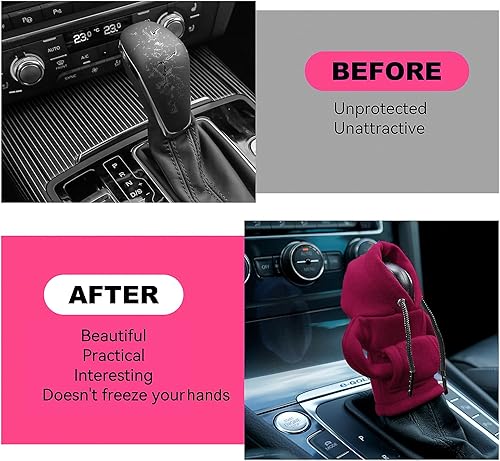 Miniatura 3 de Funda universal con capucha para palanca de cambios de automóvil, mini sudadera con capucha para palanca de cambios de automóvil, accesorios y