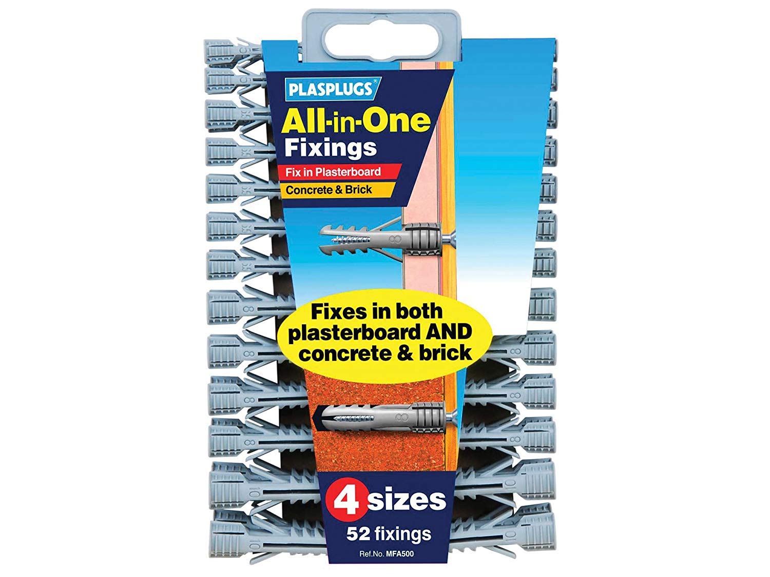 Plasplug 4 X MFA500 All-in-One Plugs includes Clip of 52