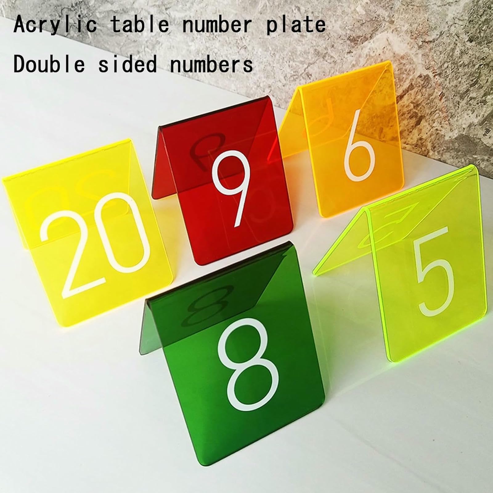 1-10 Numer Akrylowy Numer Stolika Namiotu Dla Restauracji Bary Kawiarni, Znaki Stołu W Stylu Namiotu, Zestaw 5 Kolorowych Znaków Panelu, Najlepsze Na Rustykalne Przyjęcia