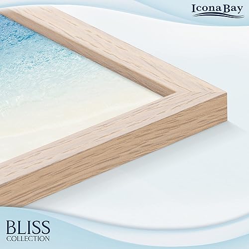 Miniatura 4 de Icona Bay Bliss Collection - Marco de fotos de roble claro de 5 x 7, marco compuesto de madera de estilo moderno, para mesa o montaje en la pared,