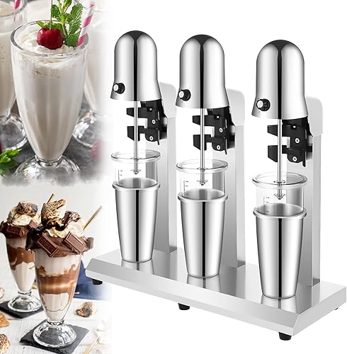 Mezclador comercial 18000RMP del helado del mezclador del batido de leche del mezclador de la bebida de 3 cabezas