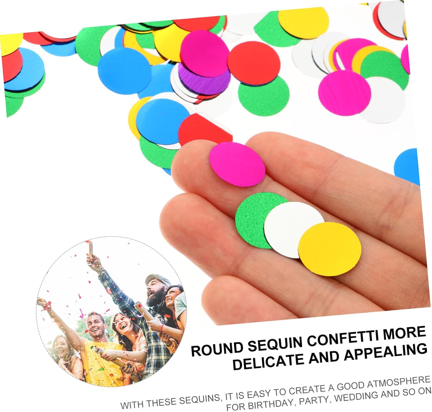NUOBESTY 5000pcs Balloon Confetti Sequins Round Sequins Wedding Filler Festive Decorations