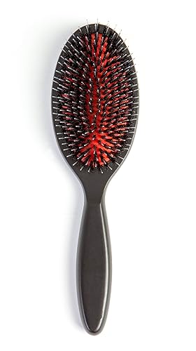 Miniatura 8 de Pure Boar Bristle Nylon Pin Combinación PWC Cepillo para cabello de grosor medio mango de madera de pera modelo PWC alfileres de nailon redondeados