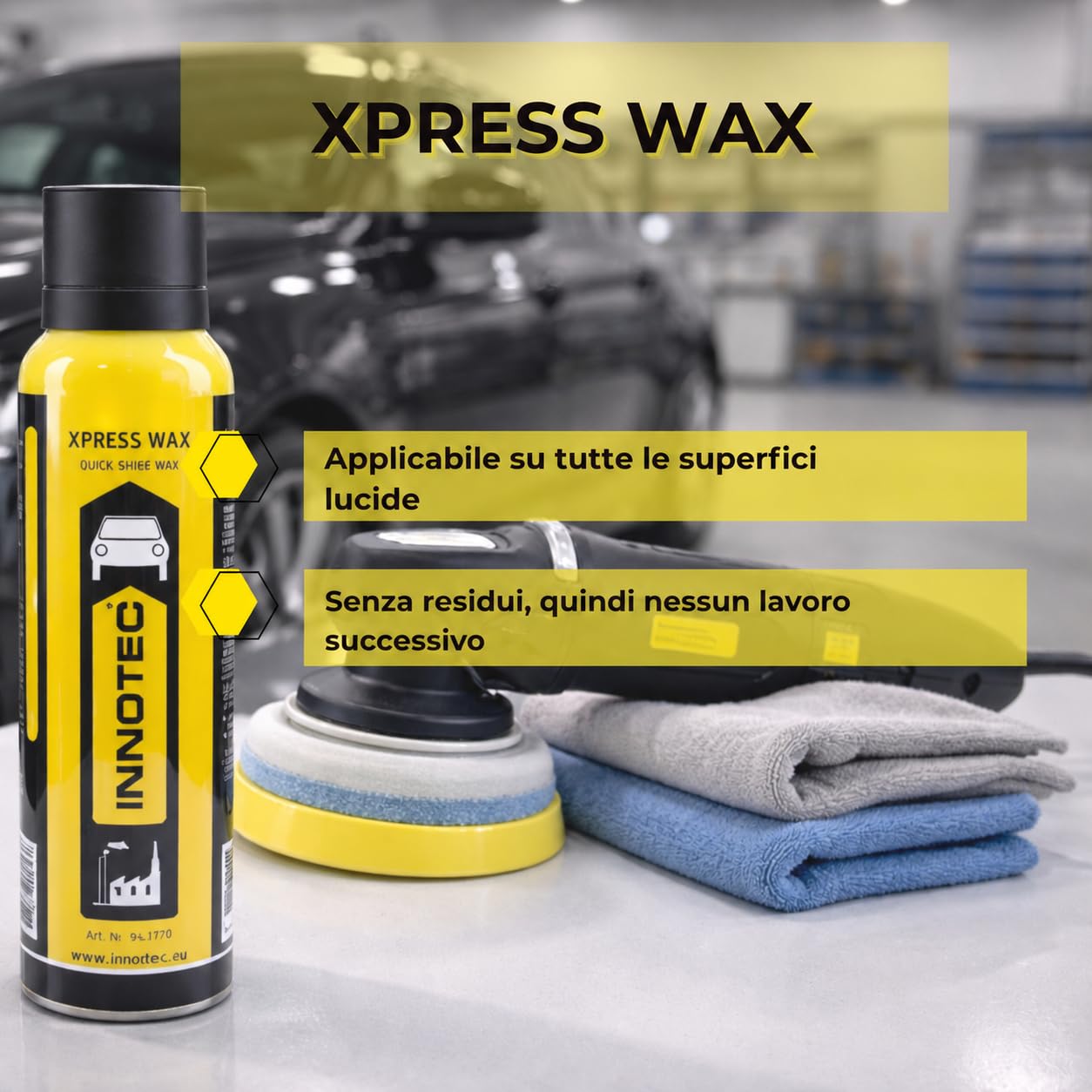 2 pezzi Innotec Xpress Wax 200 ml – Cera rapida spruzzabile per tutte le superfici lucide, fornisce una lucentezza senza striature e una protezione duratura su vernice auto, barca, moto e superfici
