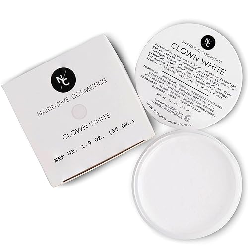 Miniatura 8 de Narrative Cosmetics Maquillaje en crema blanca de payaso, pintura facial profesional de secado rápido para el escenario, película, Halloween y