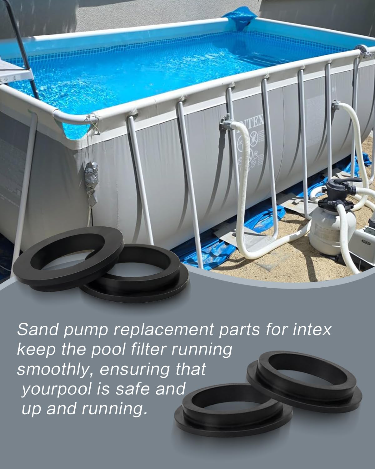 Joints Toriques en Caoutchouc pour Pompe Piscine Intex - Lot de 6