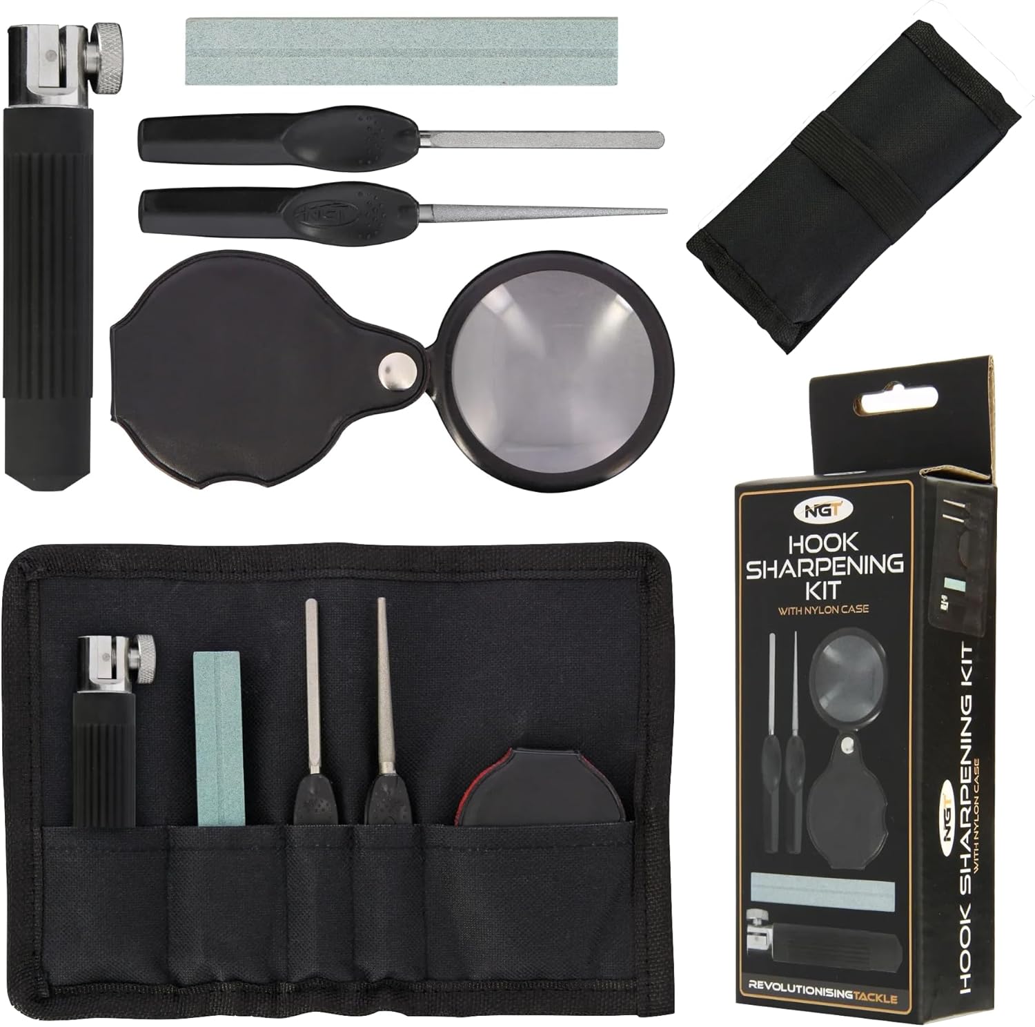 NGT Hook Sharpening Kit Carp Fishing Tackle Sharpener Set with Case
