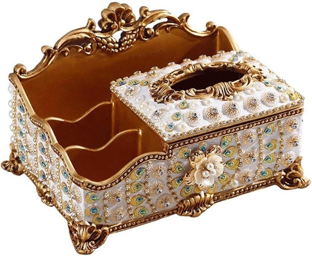 Square Tissue Box Cover - Decorative Tissue Holder is Finished in Beautiful, Bathroom Accessories