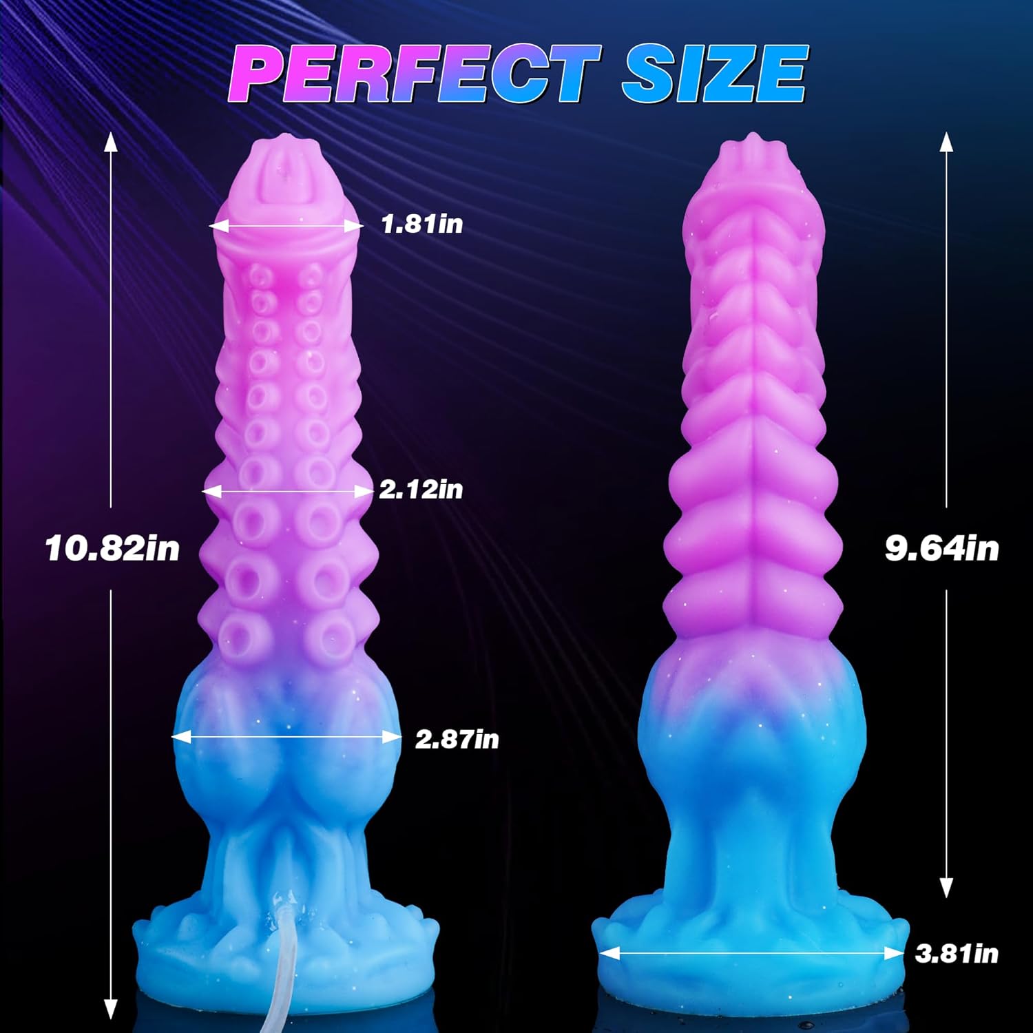 11 Inch Huge Horse Squirting Dildo, 2.86" Diameter Thick Tentacle Knotted Dildo with Strong Suction Cup, Monster Ejaculating Toy with Big Knot, Giant Anal Sex Toys for Men Women Couples