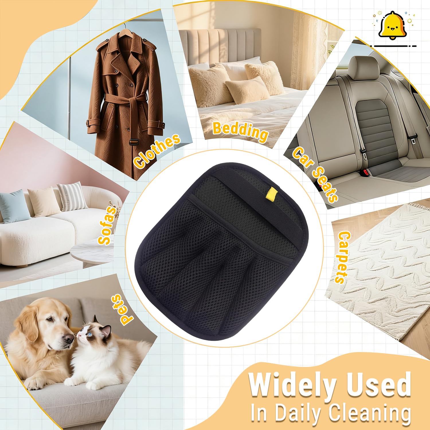 Torven Guanto Peli Gatto - Yomi Pet Guanto per Gatti e Cani, Guanti Statici per Peli Animali, Riutilizzabile & Lavabile, Pet Hair Remover Elettrostatico per Vestiti, Divani, Tappeti, Sedili Auto