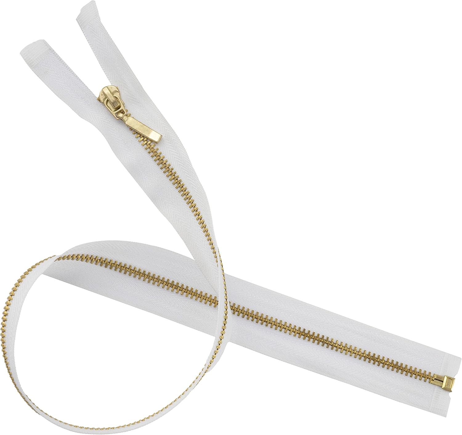 AERZETIX - C61348 – Separable Metal Zip 50 cm with Decorative Pull – Zip – White – Slider Jeans Vests Leather Sewing Dress Clothing Trousers Haberdashery
