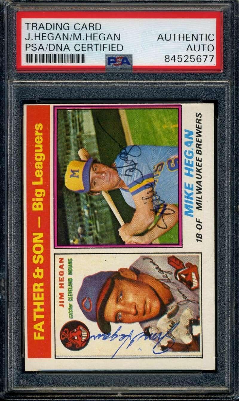 Mike Jim Hegan PSA DNA Signed 1976 Topps Autograph - Baseball Slabbed Autographed Cards