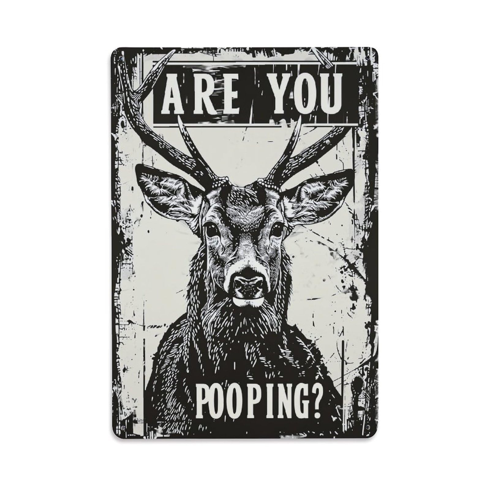 Deer With Antlers And Text Retro Metal Tin Sign, Vintage Decor Art Poster for Bar, Home, Man Cave, Kitchen, Laundry Room Gift 8x12Inch